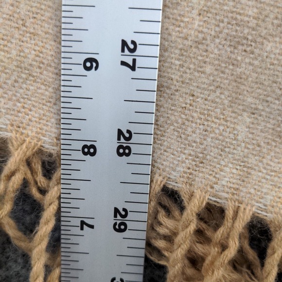 Vince Camuto Women's Turtleneck Poncho Sweater Tan One Size Striped Fringe - Picture 10 of 11